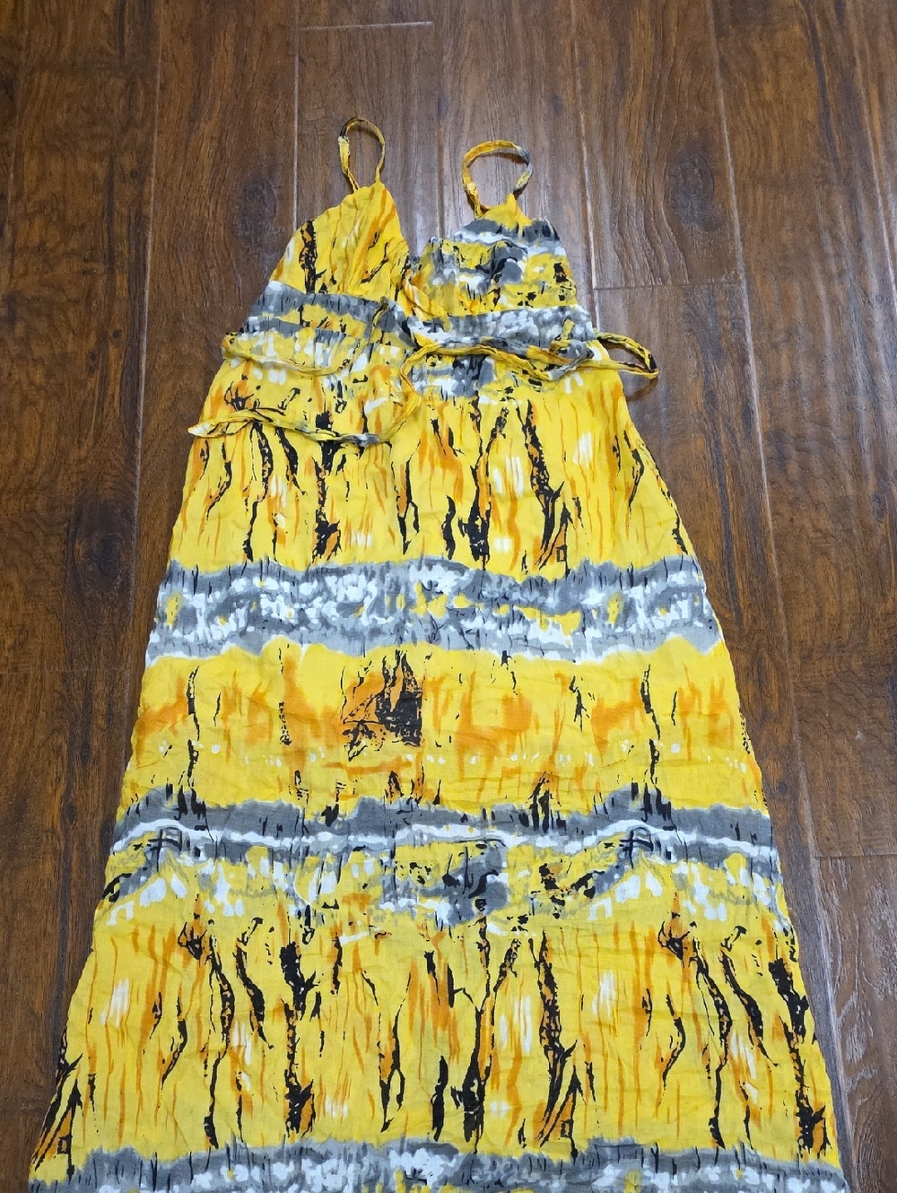 Yellow Printed Maxi Dress